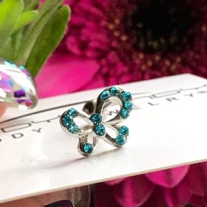 Pretty Aqua Butterfly Bow Tragus Cartilage Earring